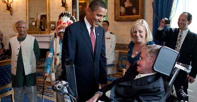 Stephen Hawking with Obama