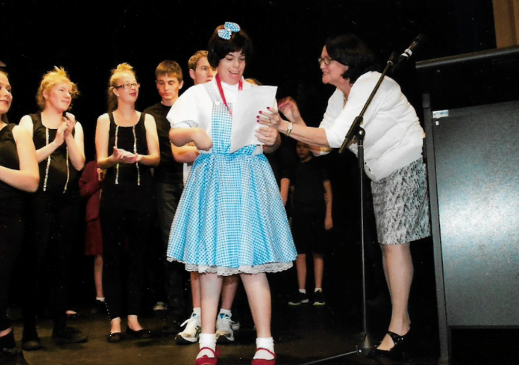 Anthea performing in the Wizard of Oz musical, playing the lead role of Dorothy.